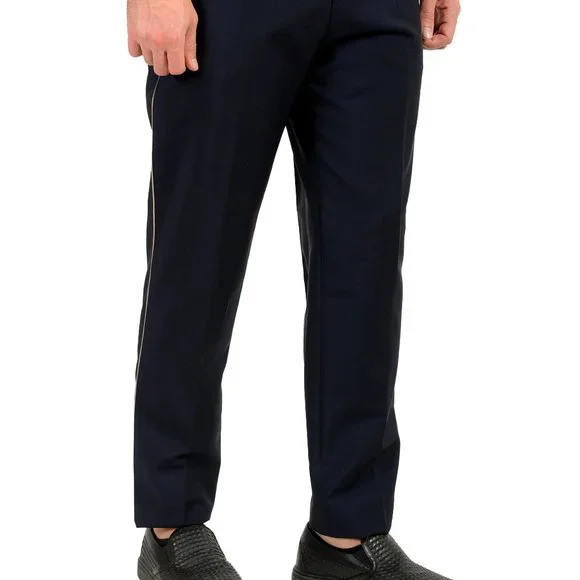 Hugo Boss Men's "Pirko4" Mohair Wool Blue Tuxedo Style Dress Pants